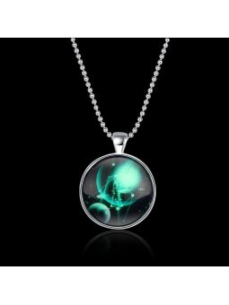 Collier Constellation Balance à la Pierre Lumineuse -  Plaqué Argent