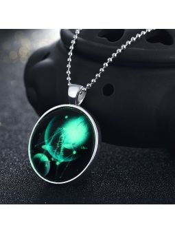 Collier Constellation Balance à la Pierre Lumineuse -  Plaqué Argent