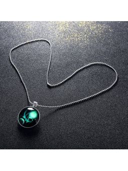 Collier Constellation Balance à la Pierre Lumineuse -  Plaqué Argent