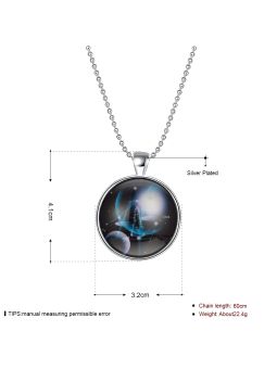 Collier Constellation Balance à la Pierre Lumineuse -  Plaqué Argent
