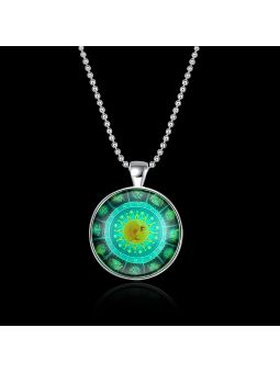 Collier du Zodiaque à la Pierre Lumineuse - Plaqué Argent