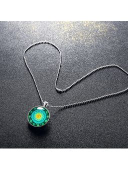 Collier du Zodiaque à la Pierre Lumineuse - Plaqué Argent