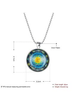 Collier du Zodiaque à la Pierre Lumineuse - Plaqué Argent