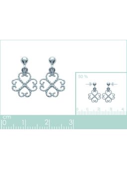 Boucles d'Oreilles en Argent Sterling 925 avec Trèfle à Quatre Feuilles - Porte-Bonheur Élégant avec Fermoir Poussette