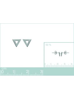 Boucles d'Oreilles en Argent Sterling 925 avec Design Triangle - Style Géométrique Moderne et Fermoir Poussette