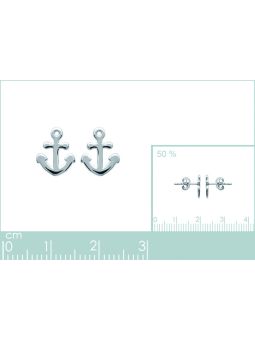 Boucles d'Oreilles en Argent Sterling 925 avec Ancre Marine - Style Nautique Élégant et Fermoir Poussette