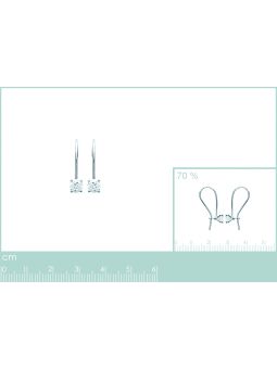 Boucles d'Oreilles à Crochet en Argent Sterling 925 avec Solitaire en Zircon - Élégance Intemporelle