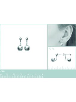 Boucles d'Oreilles Clou en Argent Sterling 925 avec Sphère - Design Minimaliste et Fermoir Poussette