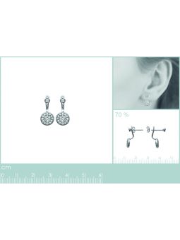 Boucles d'Oreilles Puces en Argent Sterling 925 Incrustées de Zircon - Éclat Subtil et Fermoir Poussette