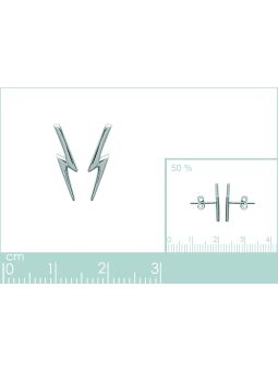 Boucles d'Oreilles Clou en Argent Sterling 925 avec Motif Éclair - Design Dynamique et Fermoir Poussette