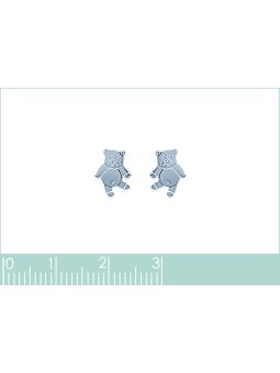 Boucles d'Oreilles en Argent Sterling 925 avec Motif Ourson - Design Adorable et Fermoir Poussette