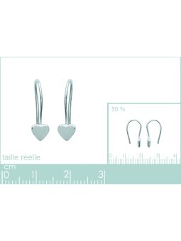 Boucles d'Oreilles à Crochet en Argent Sterling 925 avec Cœur Plein - Design Classique et Romantique