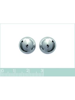 Boucles d'Oreilles en Argent Sterling 925 avec Sphères de 10 mm - Design Classique et Fermoir Poussette
