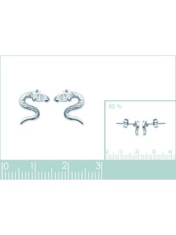 Boucles d'Oreilles en Argent Sterling 925 avec Motif Serpent - Design Audacieux et Fermoir Poussette