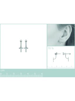 Boucles d'Oreilles en Argent Sterling 925 avec Puces et Croix - Design Spirituel et Fermoir Poussette