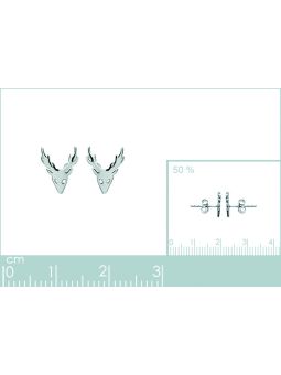 Boucles d'Oreilles en Argent Sterling 925 avec Motif de Cerf - Nature Élégante et Fermoir Poussette