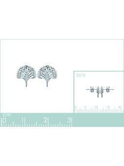 Boucles d'Oreilles en Argent Sterling 925 avec Arbre de Vie - Symbolisme Naturel et Fermoir Poussette