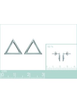 Boucles d'Oreilles en Argent Sterling 925 avec Motif Triangle - Design Géométrique Moderne et Fermoir Poussette