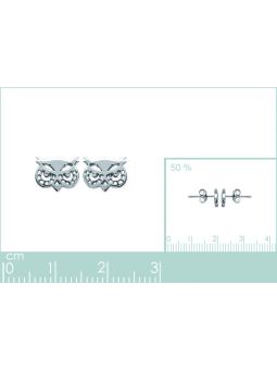 Boucles d'Oreilles en Argent Sterling 925 avec Tête de Hibou - Design Naturel et Fermoir Poussette