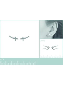Boucles d'Oreilles à Crochet en Argent Sterling 925 avec Croix - Design Spirituel et Élégant