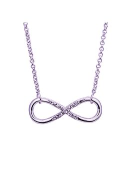 Collier Infini avec Pierre - Plaqué Platine