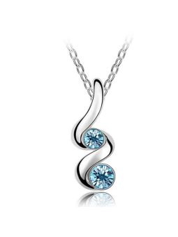Collier Torsade avec Pierre - Plaqué Platine
