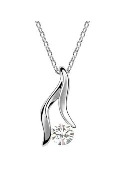 Collier Torsade avec Pierre - Plaqué Platine