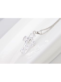 Collier Croix - Cristal transparent
