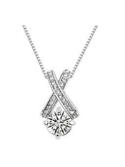 Collier XO avec Pierre - Plaqué Platine