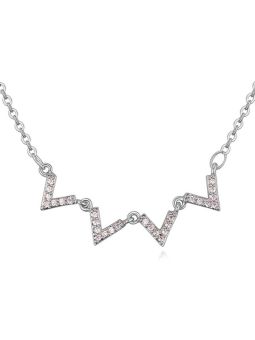 Collier Triangulaire avec Pierre - Plaqué Platine