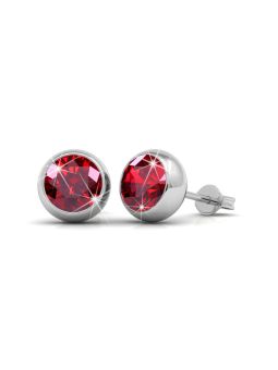 Coffret Scintillant de 7 Boucles d'Oreilles Plaquées Platine avec Cristaux Autrichiens en 7 Couleurs