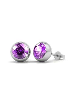 Coffret Scintillant de 7 Boucles d'Oreilles Plaquées Platine avec Cristaux Autrichiens en 7 Couleurs