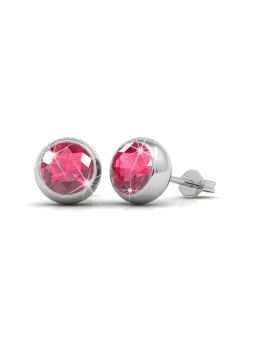 Coffret Scintillant de 7 Boucles d'Oreilles Plaquées Platine avec Cristaux Autrichiens en 7 Couleurs