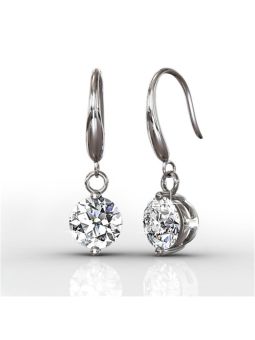 Coffret de 6 Boucles d'Oreilles Plaquées Platine avec Cristaux Autrichiens