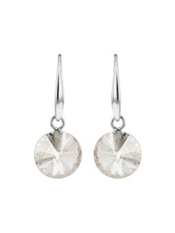 Boucles d'Oreilles Pendantes Plaquées Platine avec Cristal Autrichien