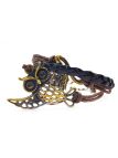 Bracelet en Simili Cuir Tressé Marron Noir  avec Charms : Signe Infini, Hibou