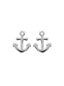 Boucles d'Oreilles en Argent Sterling 925 avec Ancre Marine - Style Nautique Élégant et Fermoir Poussette