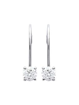 Boucles d'Oreilles à Crochet en Argent Sterling 925 avec Solitaire en Zircon - Élégance Intemporelle