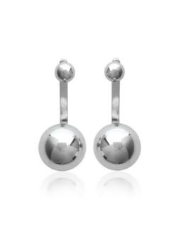 Boucles d'Oreilles Clou en Argent Sterling 925 avec Sphère - Design Minimaliste et Fermoir Poussette