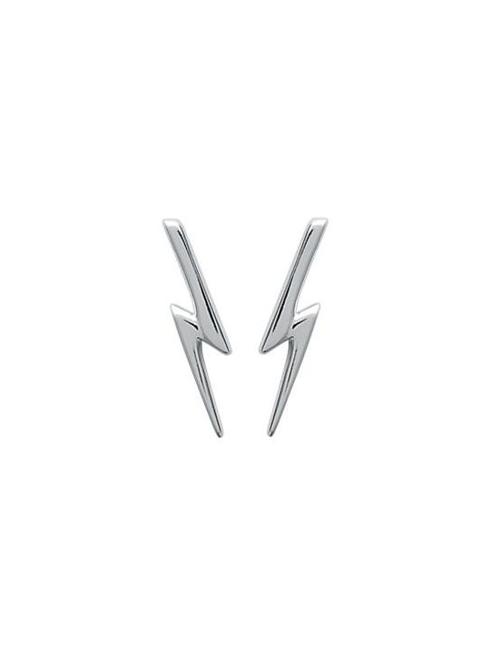 Boucles d'Oreilles Clou en Argent Sterling 925 avec Motif Éclair - Design Dynamique et Fermoir Poussette
