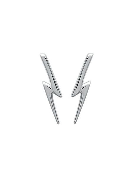 Boucles d'Oreilles Clou en Argent Sterling 925 avec Motif Éclair - Design Dynamique et Fermoir Poussette
