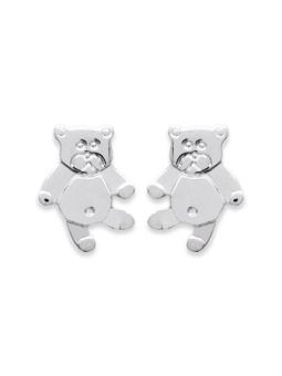 Boucles d'Oreilles en Argent Sterling 925 avec Motif Ourson - Design Adorable et Fermoir Poussette