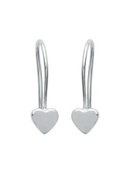 Boucles d'Oreilles à Crochet en Argent Sterling 925 avec Cœur Plein - Design Classique et Romantique
