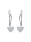 Boucles d'Oreilles à Crochet en Argent Sterling 925 avec Cœur Plein - Design Classique et Romantique