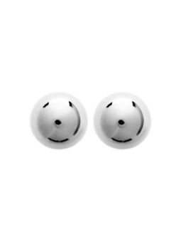 Boucles d'Oreilles en Argent Sterling 925 avec Sphères de 10 mm - Design Classique et Fermoir Poussette