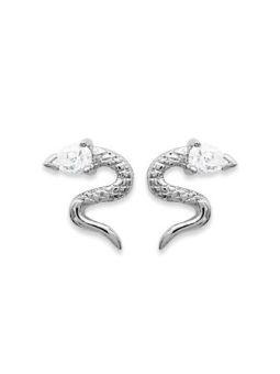 Boucles d'Oreilles en Argent Sterling 925 avec Motif Serpent - Design Audacieux et Fermoir Poussette