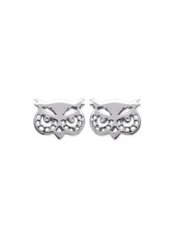 Boucles d'Oreilles en Argent Sterling 925 avec Tête de Hibou - Design Naturel et Fermoir Poussette