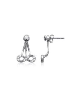 Boucles d'Oreilles Symbole Infini en Argent Sterling 925 avec Fermoir Poussette - Élégantes et Symboliques