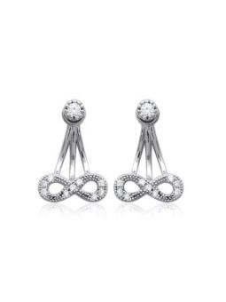 Boucles d'Oreilles Symbole Infini en Argent Sterling 925 avec Fermoir Poussette - Élégantes et Symboliques