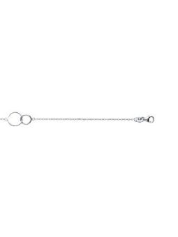 Bracelet Chaîne en Argent Sterling 925 avec Deux Anneaux Entrelacés - Symbole d'Union et d'Élégance